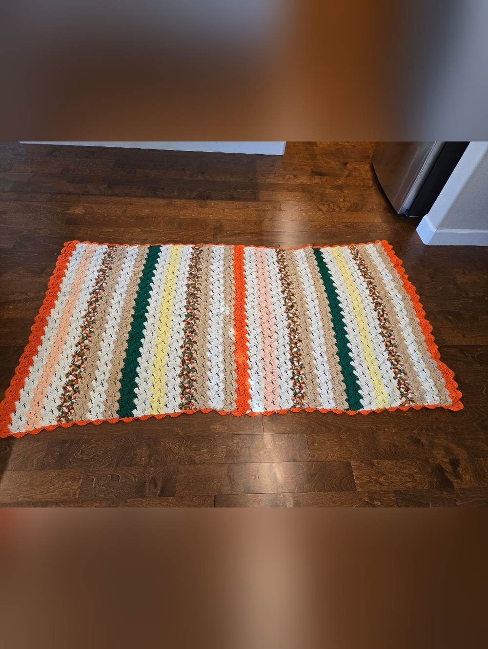 Crochet Knit Handmade Afghan Throw Blanket Beautiful Fall Warm Snuggles 90x50